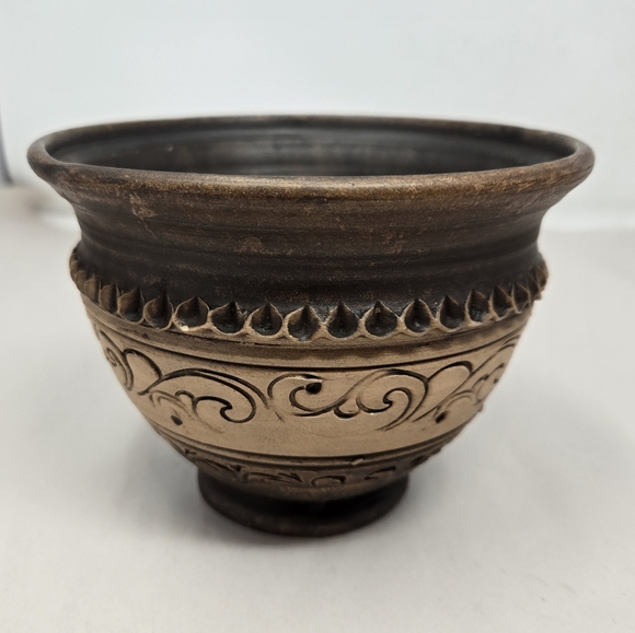 Keramika Ceramic Pottery Oversized Cup Light to Dark Browns Handmade Rustic - Picture 4 of 10